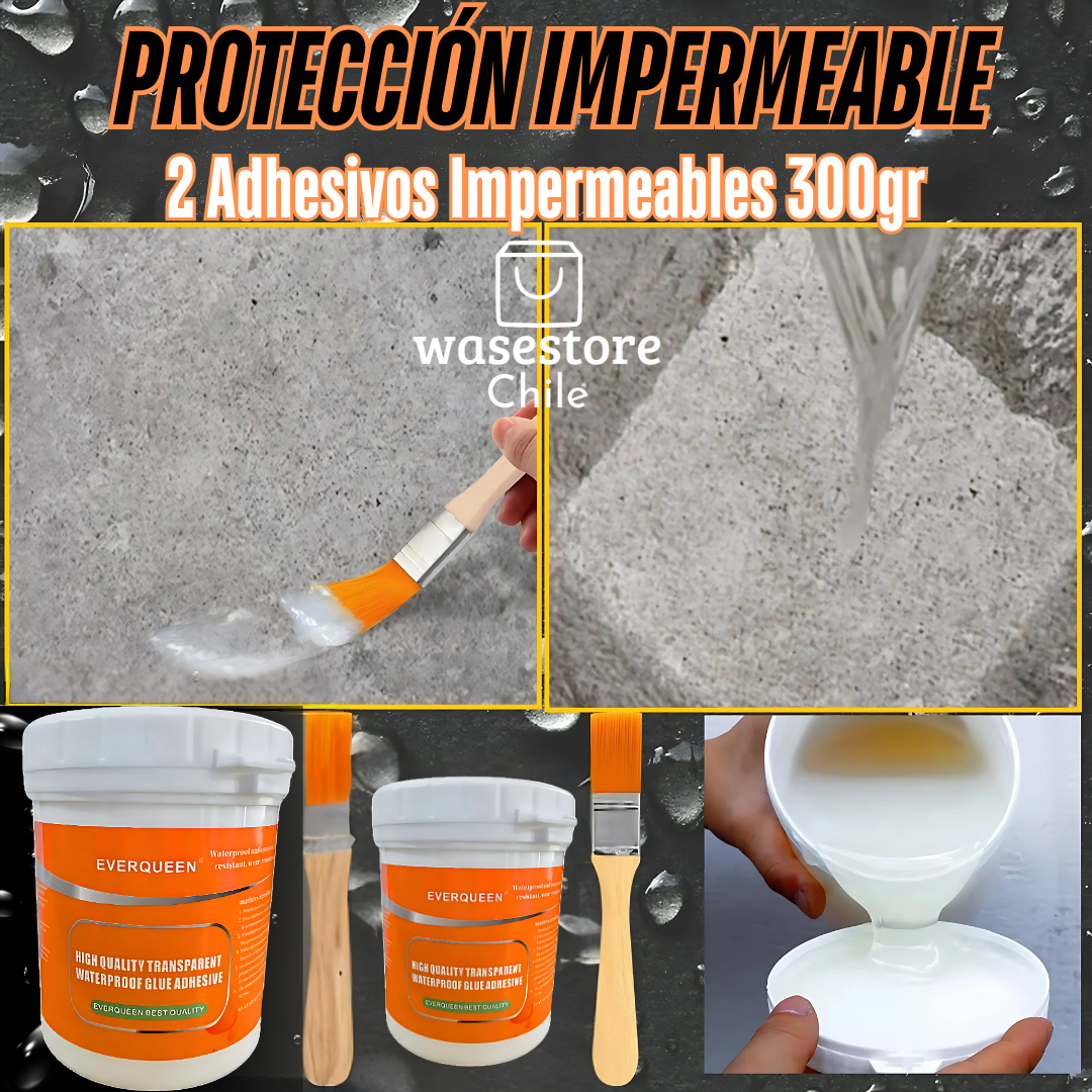 2 Adhesivos Impermeables 300gr + Brocha™