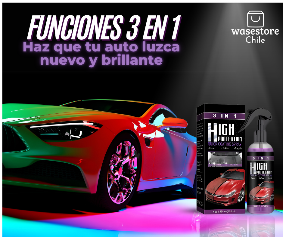 HighProtection🚗 - SPRAY DE RECUBRIMIENTO CERAMICO 3 EN 1 (120 ML)