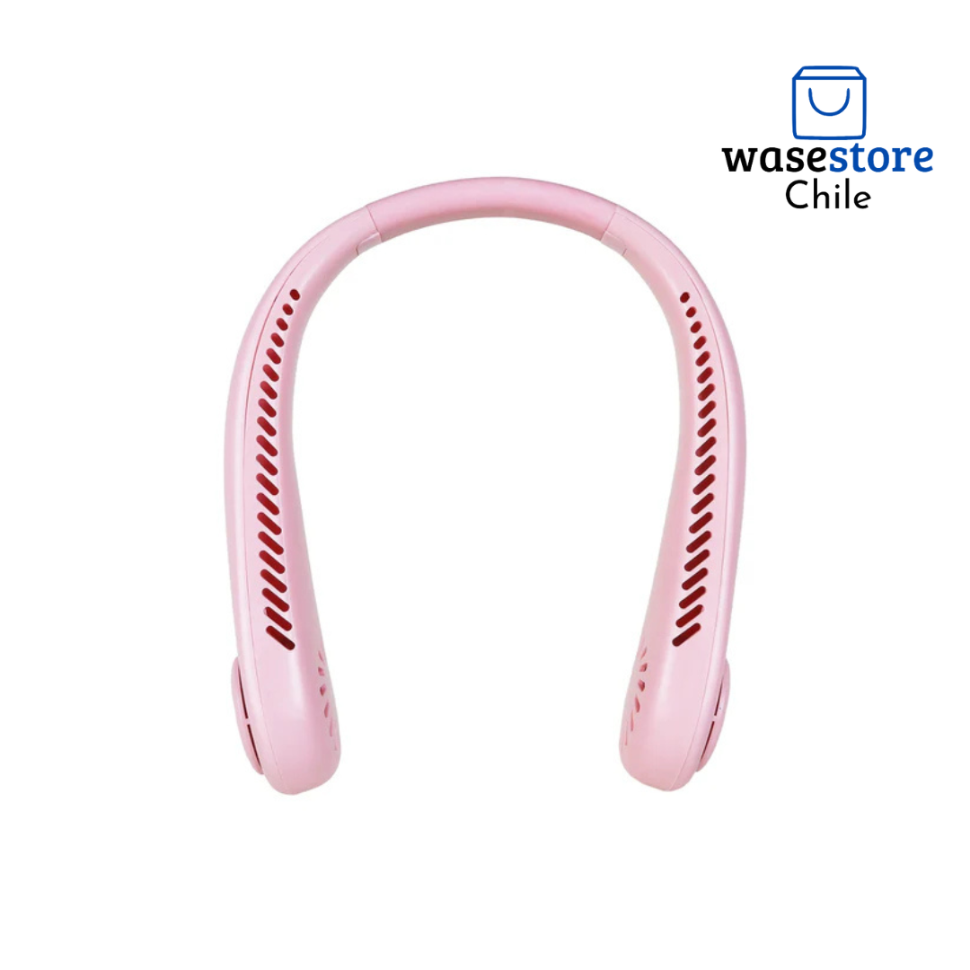 Ventilador de cuello rosado, refrescante. Ideal para el verano