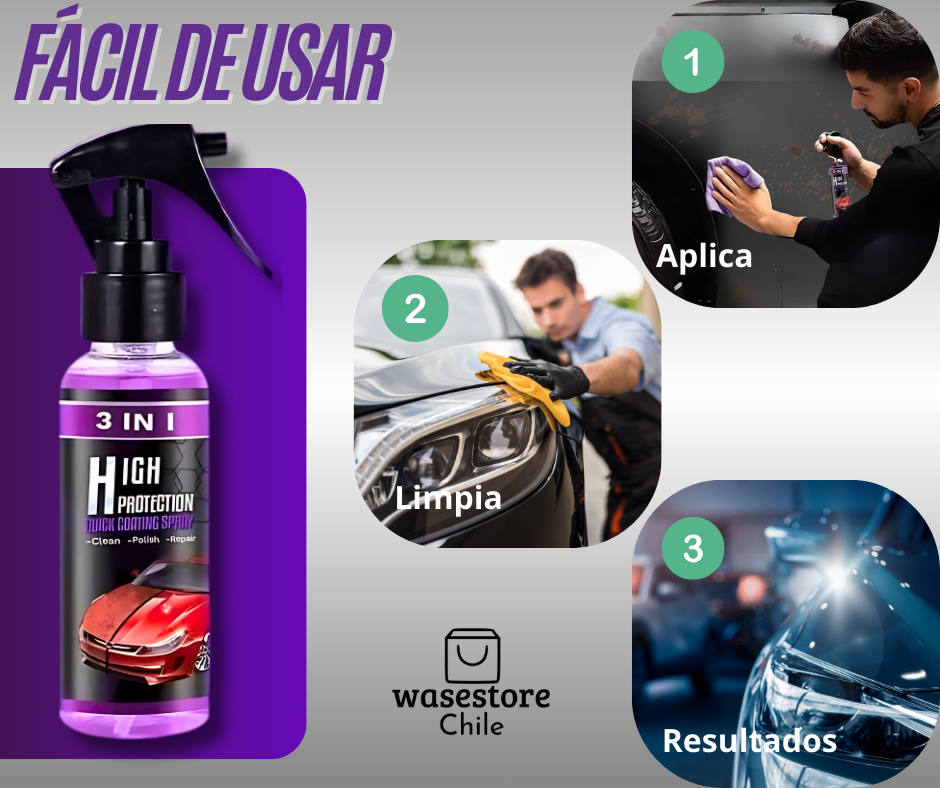 HighProtection🚗 - SPRAY DE RECUBRIMIENTO CERAMICO 3 EN 1 (120 ML)